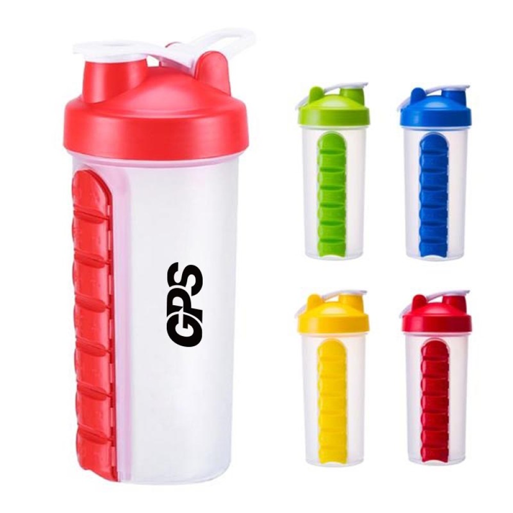 7 Compartments Pill Case with Water Bottle