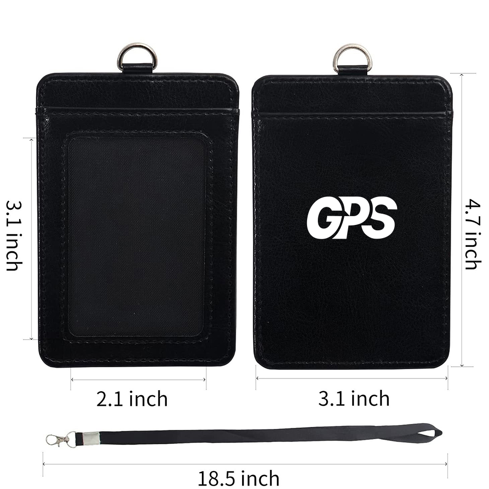 4 5/8 " Lanyard Leather Card Holder