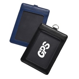 4 5/8 " Lanyard Leather Card Holder