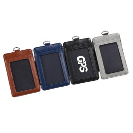 4 5/8 " Lanyard Leather Card Holder