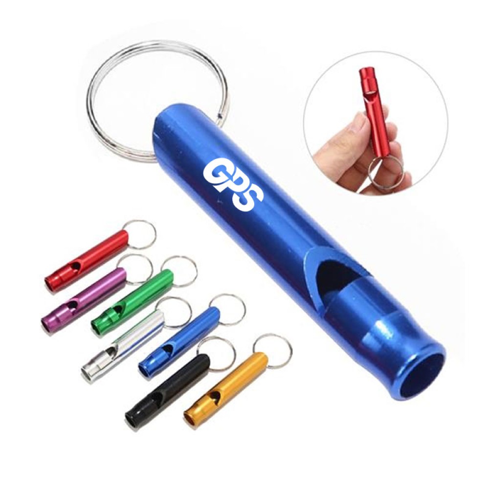 1 7/8 " Aluminum Alloy Safety Whistle with Key Ring