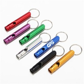 1 7/8 " Aluminum Alloy Safety Whistle with Key Ring