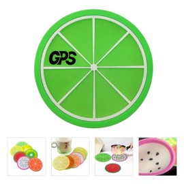 3 3/8 " Colorful Fruit Silicone Drinks Coasters