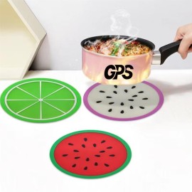 3 3/8 " Colorful Fruit Silicone Drinks Coasters