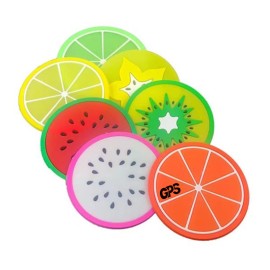 3 3/8 " Colorful Fruit Silicone Drinks Coasters