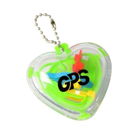 2 3/8 " Heart Shape Keychain With 3D Puzzle Toy