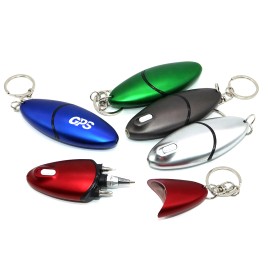 3 1/4 " Screwdriver Ballpoint Pen Keychain with LED light