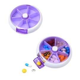 7 Compartments Round Medicine Organizer