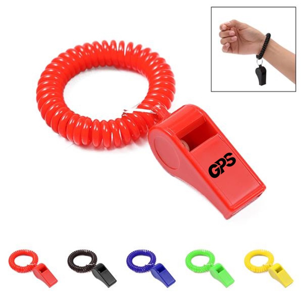 2 1/8 " Colorful Whistle With Spiral Bracelet