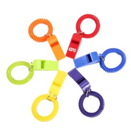 2 1/8 " Colorful Whistle With Spiral Bracelet