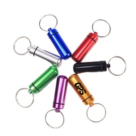 1 7/8 " Aluminium Alloy Pill Case With Keychain