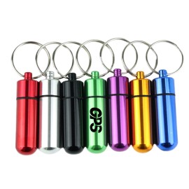 1 7/8 " Aluminium Alloy Pill Case With Keychain