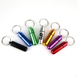 1 7/8 " Aluminium Alloy Pill Case With Keychain