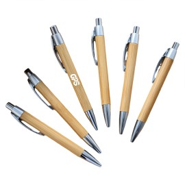 5 3/8 " Bamboo press ballpoint pen