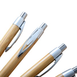 5 3/8 " Bamboo press ballpoint pen
