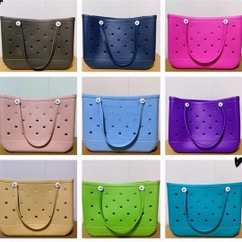 15" EVA Beach Mesh Basket Hole Tote Bag