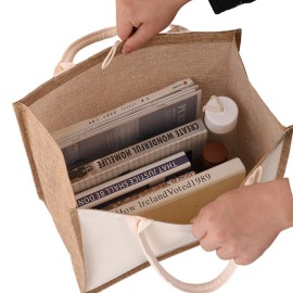 10 " Jute Cotton Laminated Tote Bag
