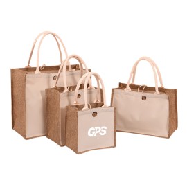 10 " Jute Cotton Laminated Tote Bag
