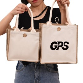 10 " Jute Cotton Laminated Tote Bag