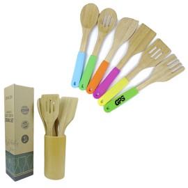 12 " Bamboo shovel with Silicone Handle Set