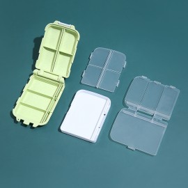 Portable Folding Three-layer 8 Grid Small Pill Box