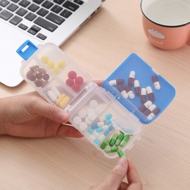 Portable Folding Three-layer 8 Grid Small Pill Box