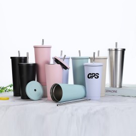 Double Layer Stainless Steel Straw Cup