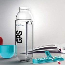 Two in one water cup medicine box 7 lattice outdoor portable water bottle