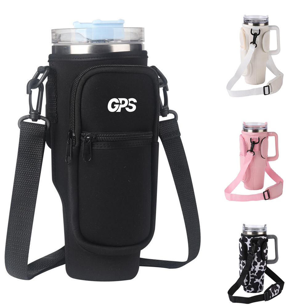 40oz Neoprene Cup Sleeve With Strap And Pocket