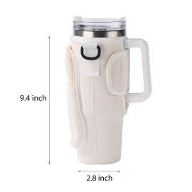 40oz Neoprene Cup Sleeve With Strap And Pocket