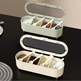 Four Grid Household Kitchen Seasoning Box
