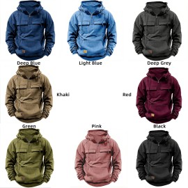 Fashionable Men's Solid Color Hoodie