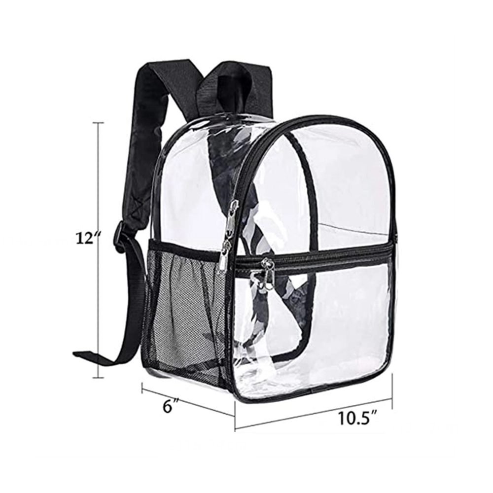 12" x 6" x 10.5" Cold Resistant Transparent PVC Mini Backpack