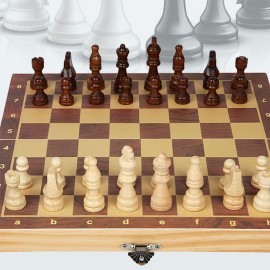 2 In 1 Foldable Wooden Magnetic Chess Set