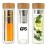 450ml double wall high borosilicate glass water bottle with bamboo lid