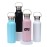 750ml matte paint double wall sport water bottle with bamboo handle lid