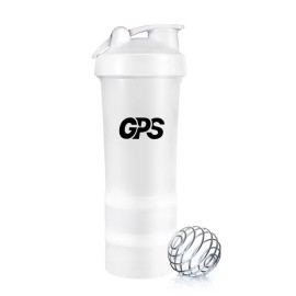 450ml plastic shaker bottle with SS shaker ball and storage for protein powder