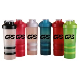 450ml plastic shaker bottle with SS shaker ball and storage for protein powder