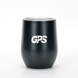 12oz SS304 Coffee Mugs Double Walled Egg Wine Cup With Lid