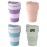 500ml Reusable Silicone Collapsible Cups with Lid for Camping