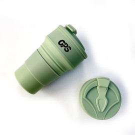 500ml Reusable Silicone Collapsible Cups with Lid for Camping