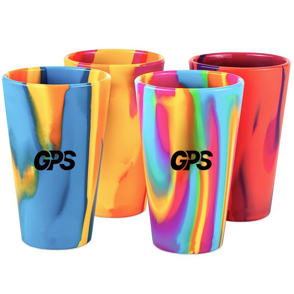 470ml silicone mug with colorful pattern