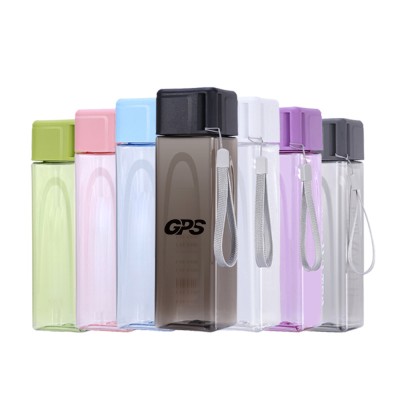 500ml Square shaper water bottle bottle with rope