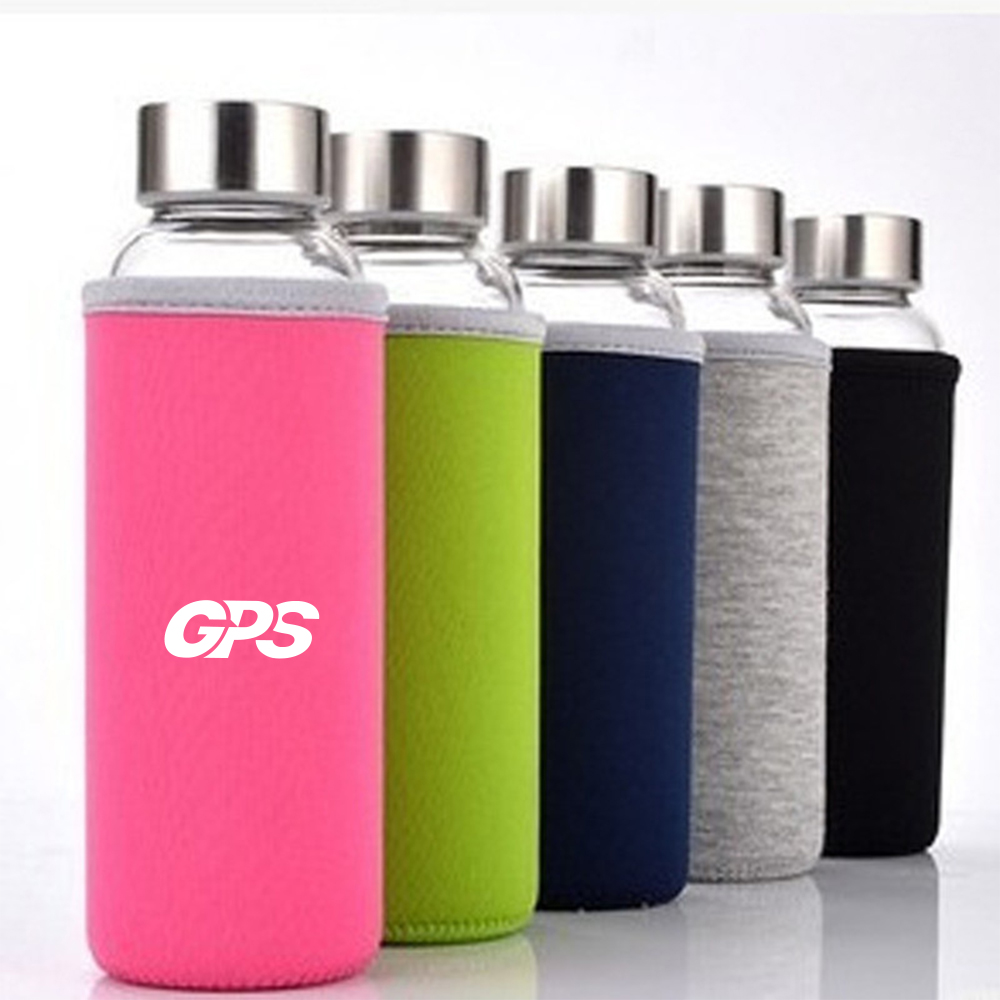 500ml High borosilicate glass water bottle with cloth cover