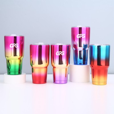 Double wall stainless steel 30OZ tumbler with electroplating surface