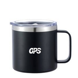 12oz Powder-Coated Stainless Steel Insulated Travel Mug with Handle