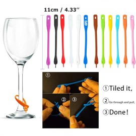 12pcs Set Silicone Wine Cup Glass Markers Party Goblet Marking Tags