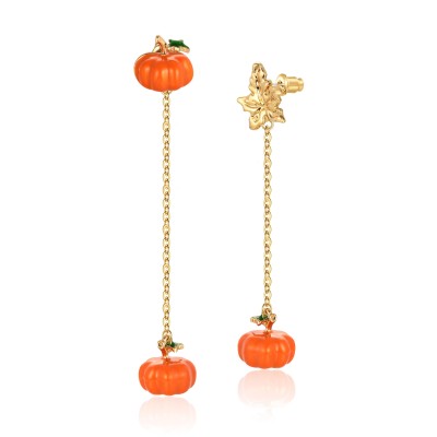 Halloween Pumpkin Small Drop Earrings