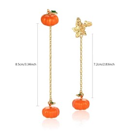 Halloween Pumpkin Small Drop Earrings