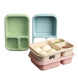 Wheat Straw Grid Insulated Lunch Box